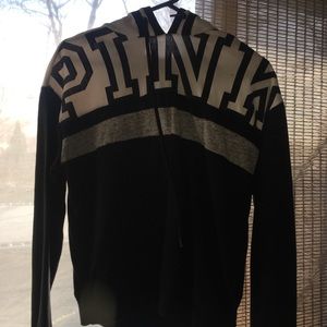 black and white PINK hoodie